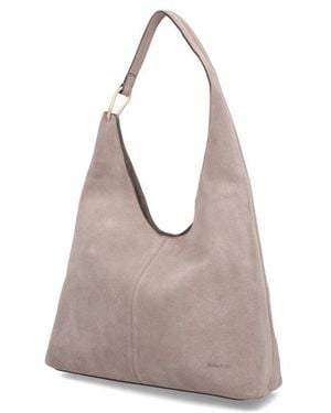 Calvin Klein Slouchy Suedelarge Shoulder Bag - Grau