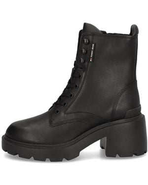 Tommy Hilfiger Tjw Mid Heel Boot Leather - Schwarz