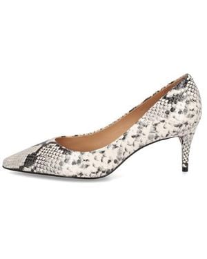 Kazar Pumps Aus Leder Mit Serpentinenprägung - Weiß