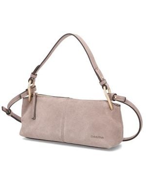 Calvin Klein Suede 2X Strap Small Bag - Pink