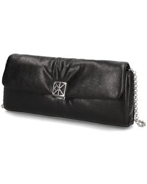 Calvin Klein Emblem Hw Padded Clutch - Schwarz
