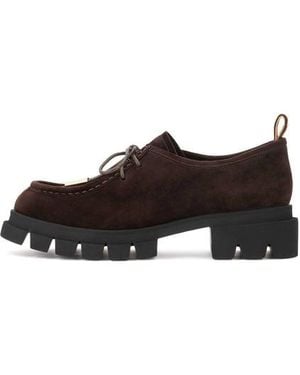 Kazar Dunkele Halbschuhe Aus Wildleder Mit Treppensohle - Braun