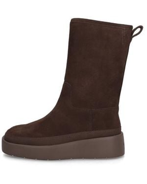 Calvin Klein Flatform Mid Boot Suede Wl - Braun