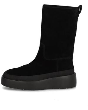 Calvin Klein Flatform Mid Boot Suede Wl - Schwarz
