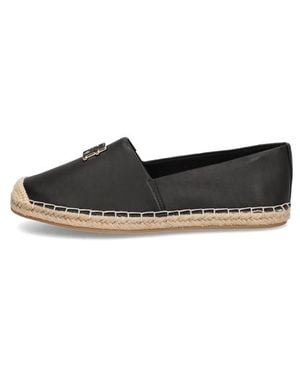 Tommy Hilfiger Th Logo Leather Espadrille - Schwarz