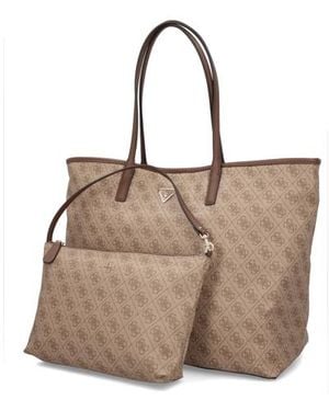 Guess Victtoria Large 2 In 1 Tote - Braun