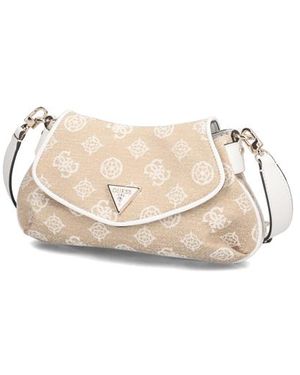 Guess Beyza Flap Shoulder Bag - Natur