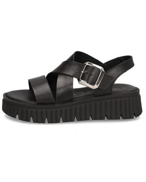 Tamaris Glattleder Sandale - Schwarz