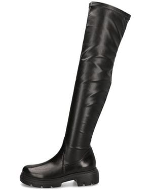 Paul Green Lederkombination Overknee - Schwarz