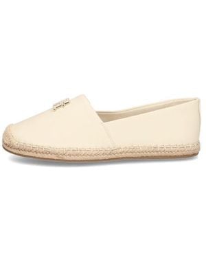 Tommy Hilfiger Th Logo Leather Espadrille - Natur