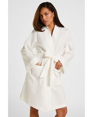 Hunkemöller Waffle Bathrobe - White