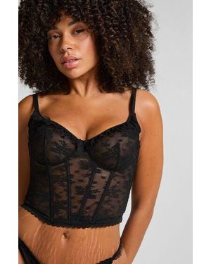 Hunkemöller Darcy Non-Padded Underwired Longline Bra - Black