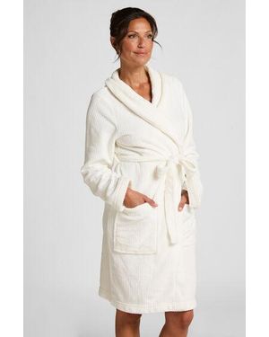 Hunkemöller Fleece Bathrobe - Natural