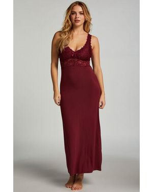 Hunkemöller Nora Lace Long Slip Dress - Red