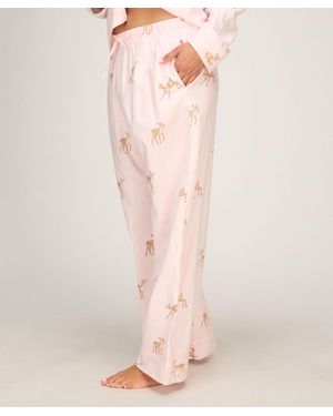 Hunkemöller Pantalones de pijama Woven Deer - Rosa