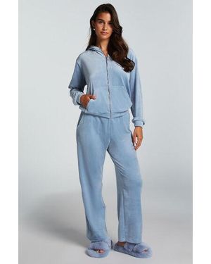 Hunkemöller Petite Velours Pyjama Bottoms - Blue