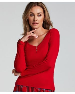 Hunkemöller Pyjamatop - Rot