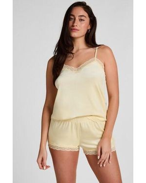 Hunkemöller Short Velours Kant - Geel