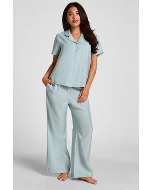 Hunkemöller Pyjama Pant Crinkled - Blue