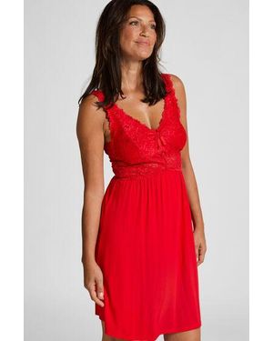 Hunkemöller Slipdress Nora Lace - Rood