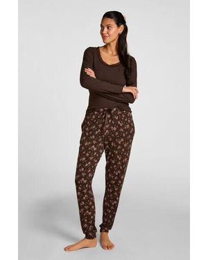 Hunkemöller Pyjamabroek Jersey - Bruin