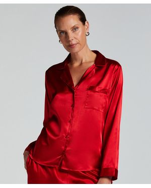 Hunkemöller Satin Long-sleeved Jacket - Red