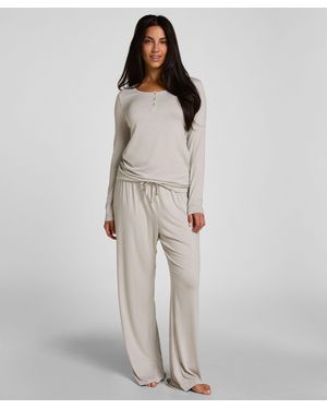Hunkemöller Pantalón de Pijama Rayas Jersey - Gris