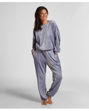 Hunkemöller joggingbroek Velours - Blauw