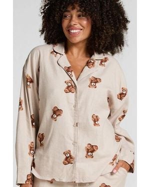 Hunkemöller Jacket Flannel Twill Bear - Natural