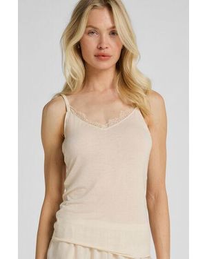 Hunkemöller Super Soft Lace V-Neck Cami With Cashmere - Natural