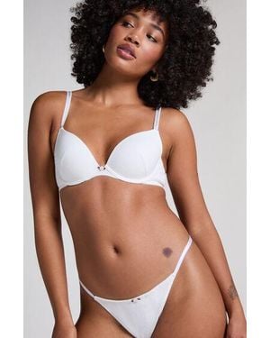 Hunkemöller Pointelle Padded Underwired Bra - Brown