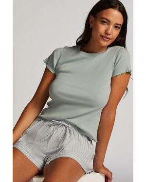 Hunkemöller Short Sleeve Cotton Shirt - Grey
