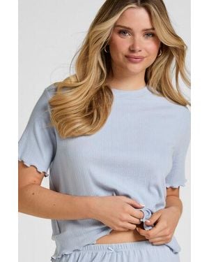 Hunkemöller Pyjama Top Pointelle - Grey