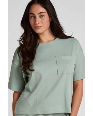 Hunkemöller Pyjama Top Waffle - Green