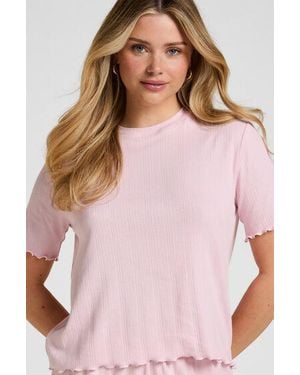 Hunkemöller Pyjama Top Pointelle - Pink