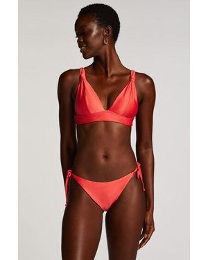 Hunkemöller Luxe Cheeky Tanga Bikini Bottoms - Red