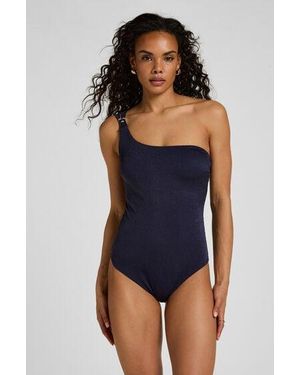 Hunkemöller One Shoulder Badpak Sorrento - Blauw
