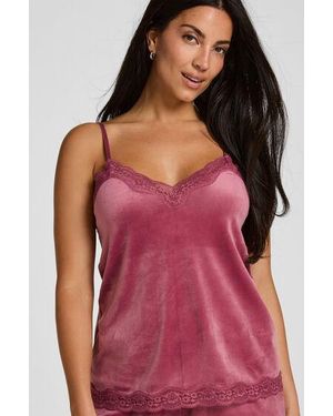 Hunkemöller Cami Top Velours Lace - Rood