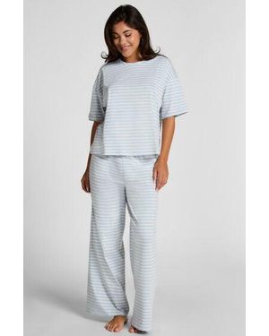 Hunkemöller Pyjama Set Cotton Jersey Long - Grey
