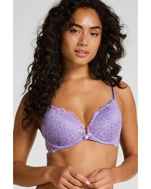 Hunkemöller Marine Padded Underwired Push-Up Bra - Blue