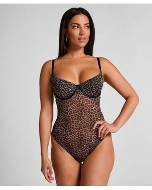 Hunkemöller Leopard-Body Tara - Schwarz
