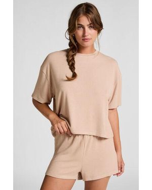Hunkemöller Brushed Jersey Pyjama Short - Natural
