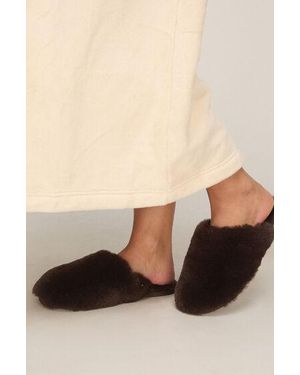 Hunkemöller Slipper Faux Fur - Black