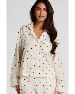 Hunkemöller Jacket Cotton Dot - Natural