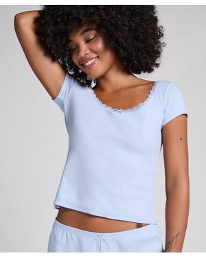 Hunkemöller Pointelle Top - Blue