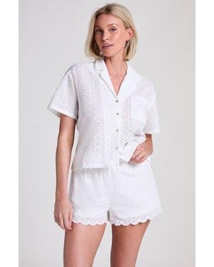 Hunkemöller Short Broiderie Anglaise - White