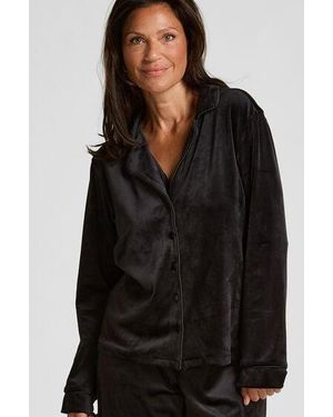 Hunkemöller Velours Long-Sleeved Jacket - Black