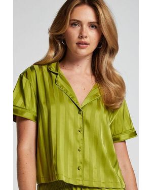 Hunkemöller Satin Short-Sleeved Jacket - Green