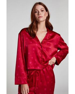 Hunkemöller Satin Long-Sleeved Jacket - Red