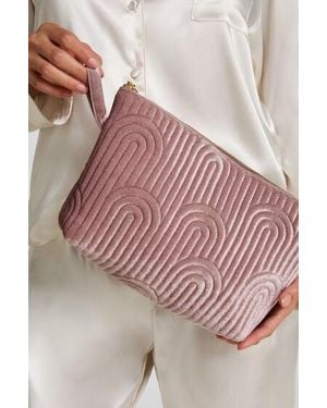 Hunkemöller Velour Make-Up Bag Big - Purple